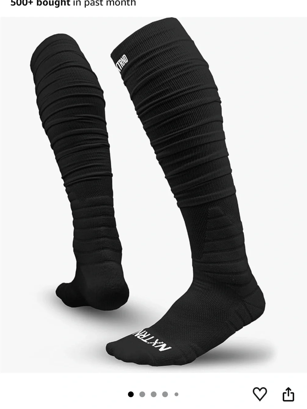 Black Athletic Scrunch Socks - Men L/XL